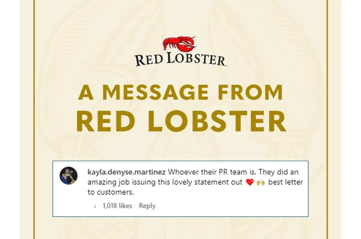 Red Lobster Instagram Letter