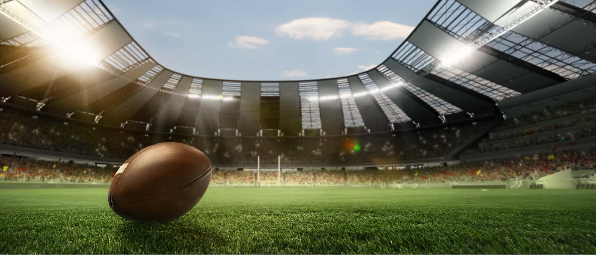 Stock image of football on field